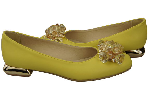 Women's Pumps with Crystals Flat Natural Leather 216 ElitaBut