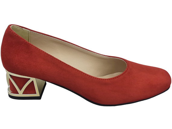 Comfortable Women's Shoes Pumps with Decorative Heel Natural Suede Leather 219 From ElitaBut