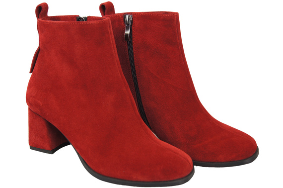 Women’s ankle boots in genuine suede leather, stable block heel, with zipper – 224 ElitaBut