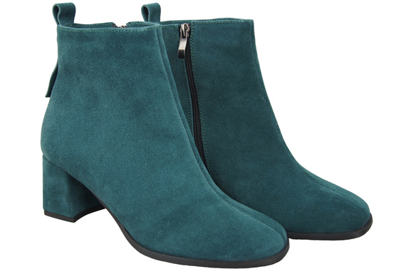 Women’s ankle boots in genuine suede leather, stable block heel, with zipper – 224 ElitaBut