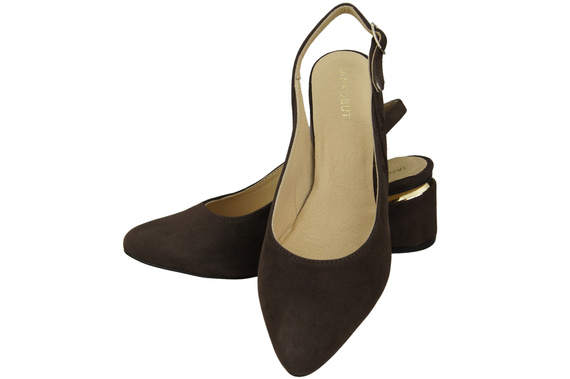 Sandały Damskie z Naturalnej Skóry Zamszowej Czekoladowe Elegancja i Komfort 196 Z ElitaBut