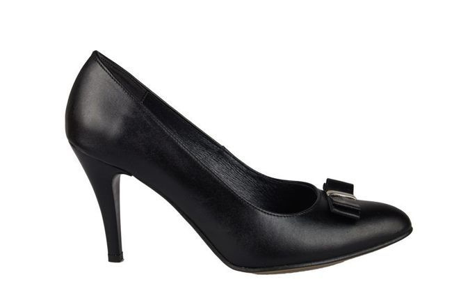 Obuwie Damskie Czółenka skóra naturalna Czarne 788 ElitaBut