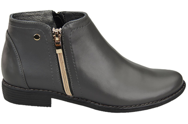 Wiosna Obuwie Damskie Botki  skóra naturalna Czarne 872 ElitaBut
