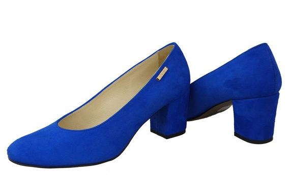 Obuwie Damskie Czółenka Lazurowy Skóra Naturalna Zamszowa 125 ElitaBut