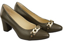 Classic Women's  Pumps Shoes made of Natural Leather with a Gold Decorative Chain 200 ElitaBut