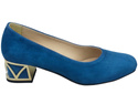 Comfortable Women's Shoes Pumps with Decorative Heel Natural Suede Leather 219 From ElitaBut