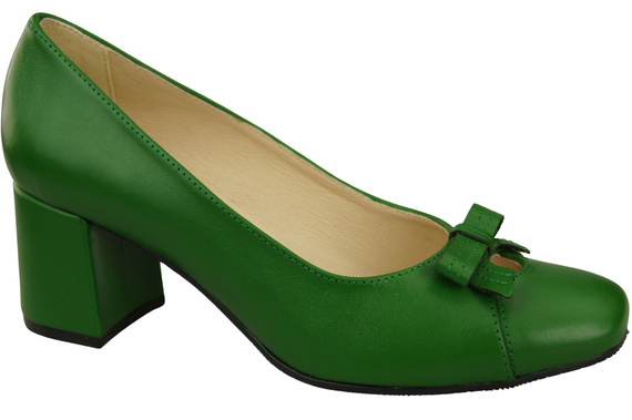 Women's Pumps with a Bow, Natural Leather and Low Heel 203 ElitaBut