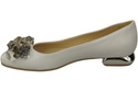 Women's Pumps with Crystals Flat Natural Leather 216 ElitaBut